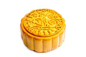 Mooncake isolated on white background photo