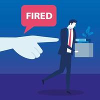 Fired businessman scene vector