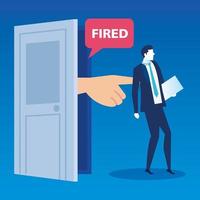 Fired businessman scene vector