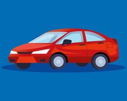 red sedan car vehicle transportation icon vector