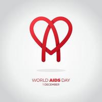 World AIDS day 1 December vector