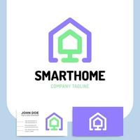 Smart home icon and business card vector