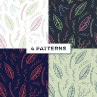 leaves hand draw pattern vector
