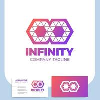 infinity poly icon and business card vector