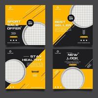 Sports Promotion Square Banner Templates Set vector