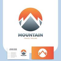 mountain letter m with card vector