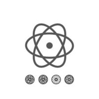 Conjunto de iconos de átomo aislado sobre fondo blanco para tus artes vector