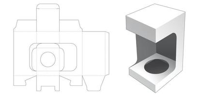 Cosmetic packaging with opened window die cut template vector