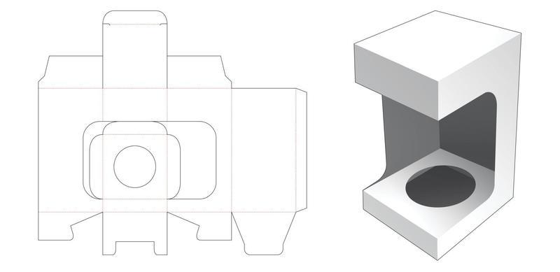 Cosmetic packaging with opened window die cut template