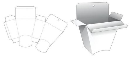 plantilla troquelada de embalaje en forma trapezoidal de orificio colgante vector