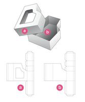 caja de embalaje con tapa que tiene plantilla troquelada de ventana superior vector