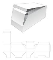 Cardboard 2 flip chamfered box die cut template vector