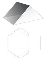 Triangular cardboard tray die cut template vector