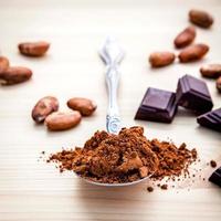 Chocolate powder in a spoon photo