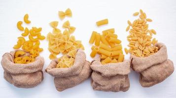 Assorted pasta in sacks photo