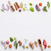 fronteras de ingredientes frescos foto