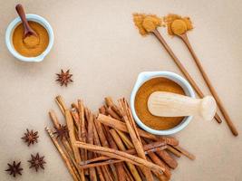 Ground cinnamon powder photo