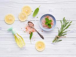 Lemon, salt, and rosemary photo