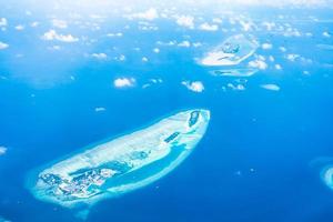 Aerial view of the Maldive islands photo
