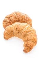 French butter croissants on white background photo