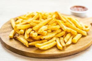 French fries with ketchup photo