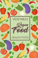 Vegetables banner, concept of healthy and vegan food vector