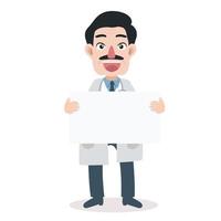 man doctor holding a blank sign vector