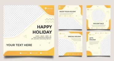 Set of Editable minimal square banner templates vector