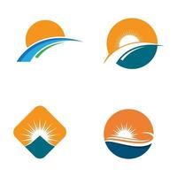 Sunset logo images set vector