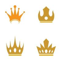 conjunto de iconos de vector de plantilla de logotipo de corona