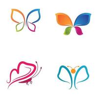 conjunto de imágenes de logotipo de mariposa de belleza vector