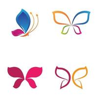 conjunto de imágenes de logotipo de mariposa de belleza vector