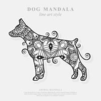 Dog Mandala. Vintage decorative elements. Oriental pattern, vector illustration.