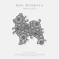 Dog Mandala. Vintage decorative elements. Oriental pattern, vector illustration.