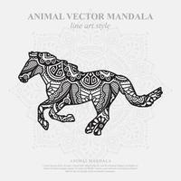 Horse Mandala. Vintage decorative elements. Oriental pattern, vector illustration.