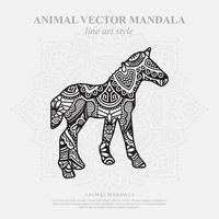 mandala animal. elementos decorativos vintage. patrón oriental, ilustración vectorial. vector