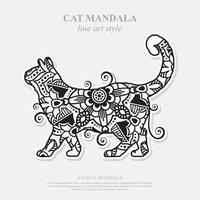 mandala de gato. elementos decorativos vintage. patrón oriental, ilustración vectorial. vector