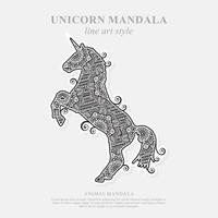 Unicorn Mandala. Vintage decorative elements. Oriental pattern, vector illustration.