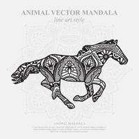 Horse Mandala. Vintage decorative elements. Oriental pattern, vector illustration.