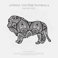 mandala de león. elementos decorativos vintage. patrón oriental, ilustración vectorial. vector
