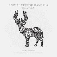 Deer Mandala. Vintage decorative elements. Oriental pattern, vector illustration.