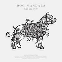 Dog Mandala. Vintage decorative elements. Oriental pattern, vector illustration.