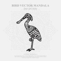 Bird Mandala. Vintage decorative elements. Oriental pattern, vector illustration.