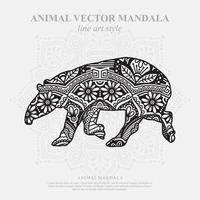 Anteater Mandala. Vintage decorative elements. Oriental pattern, vector illustration.