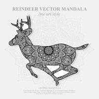 mandala de ciervo. elementos decorativos vintage. patrón oriental, ilustración vectorial. vector