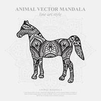 Horse Mandala. Vintage decorative elements. Oriental pattern, vector illustration.