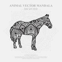 Horse Mandala. Vintage decorative elements. Oriental pattern, vector illustration.