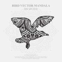 Bird Mandala. Vintage decorative elements. Oriental pattern, vector illustration.