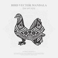 Bird Mandala. Vintage decorative elements. Oriental pattern, vector illustration.