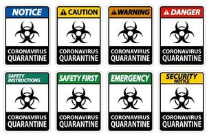 Coronavirus Quarantine Sign Isolate On White Background,Vector Illustration EPS.10 vector